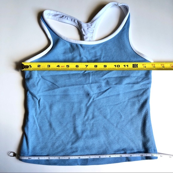 MORET ULTRA Racerback Tank Top CoolMax Medium Blue Built In Bra Women’s - Picture 6 of 15